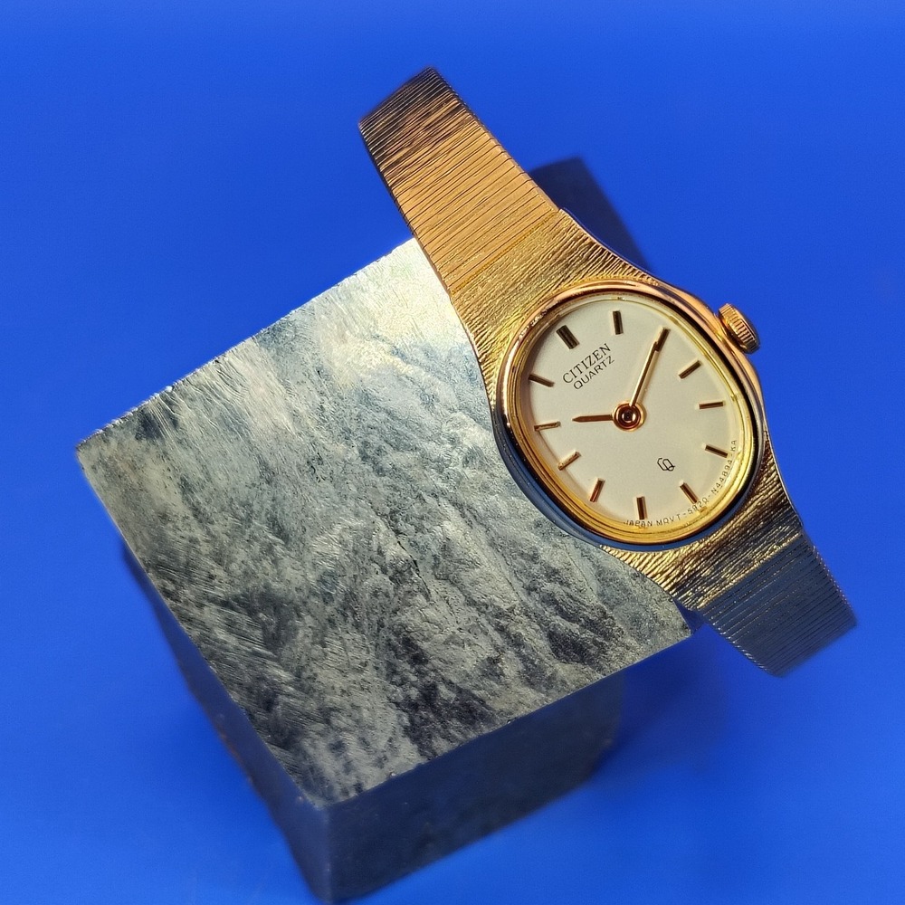 Vintage 1987 Citizen Quartz Japanese Gold 17mm Women's Cocktail Watch Restored